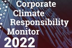 Image blue background and white text saying "Corporate Climate Responsibility Monitor 2022"