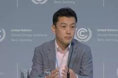 Takeshi Kuramochi presenting at the Net Zero Tracker press conference 