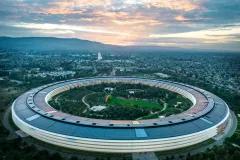 Aerial shot of Apple park in California