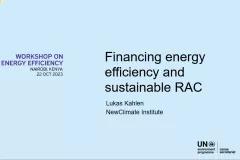 Slide showing blue background, title of presentation and name of presenter