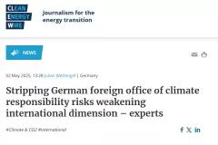 Stripping German foreign office of climate responsibility risks weakening international dimension &ndash; experts