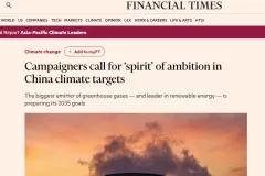 Campaigners call for ‘spirit’ of ambition in China climate targets