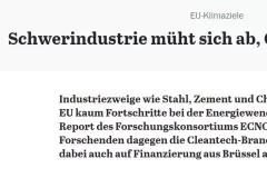 Schwerindustrie müht sich ab, Cleantech blüht auf