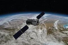 satelitte flying over earth