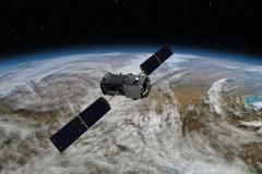 satelitte flying over earth