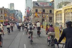 people biking in the city