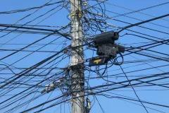 Cables on pole