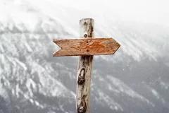 signpost in mountains