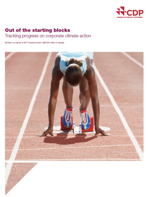Cover report showing runner on starting blocks